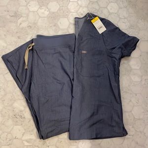New Figs Scrubs in  Heather Denim